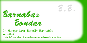 barnabas bondar business card